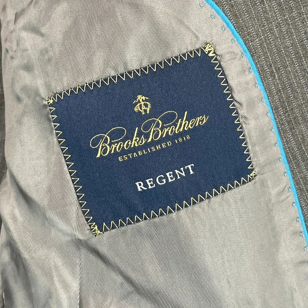 Brooks Brothers Regent-Fit Blazer 42L REDA Italy Wool Brookscool Gray Sport Coat